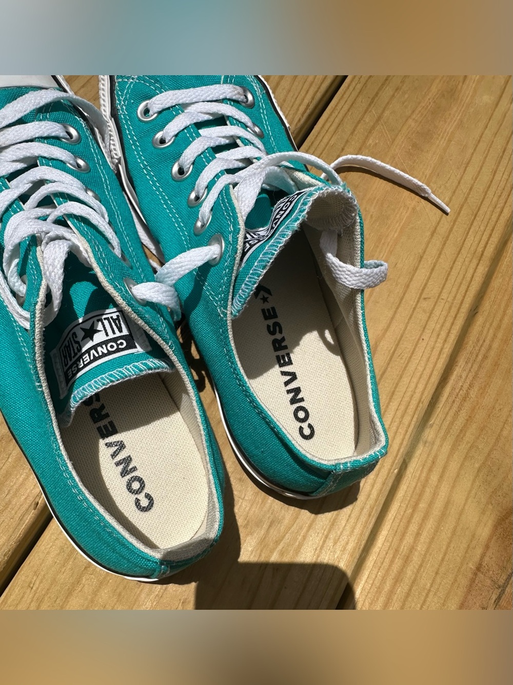 Converse Low Top Sneakers - Teal and White - Picture 4 of 5
